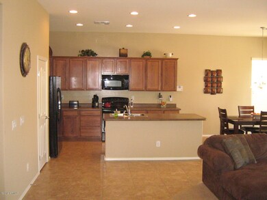 Greatroom into kitchen