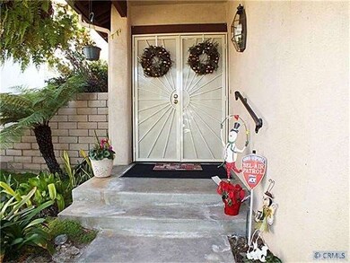 Porch with double door.