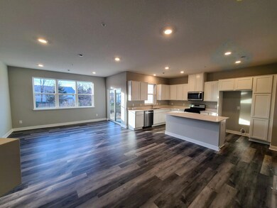Open first floor plan.  Photo is of actual home.