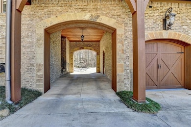 Entrance to property featuring brick siding and a 