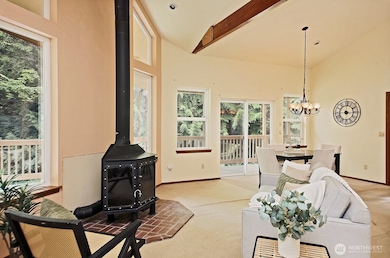 cozy wood burning fireplace