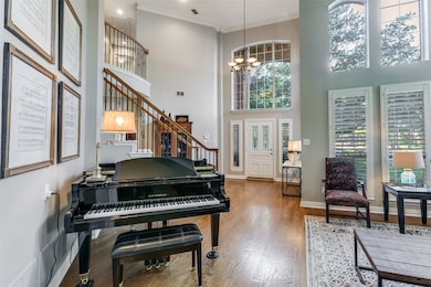 The entry is so spacious it can easily accommodate a baby grand piano....