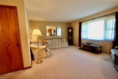 Living room with light carpet