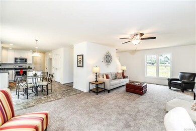 Family room and kitchen