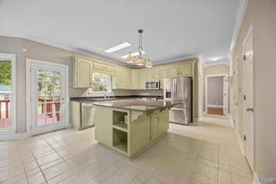 Spacious kitchen with large island.