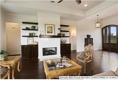 Light-filled living room with fireplace