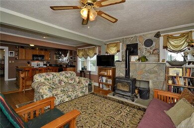 Living room with wood stove