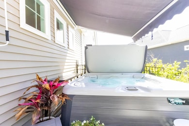 Deck with a hot tub