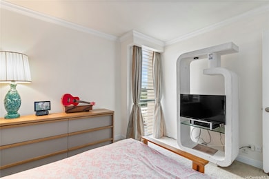 Primary bedroom jalousie window cool breeze and ocean view