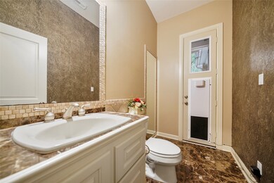 1/2 bath with door to access pool