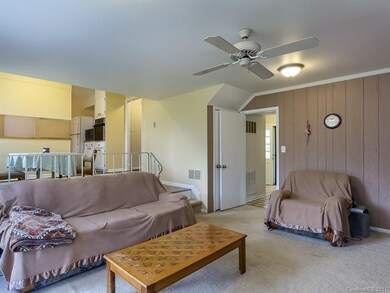 family room is open to the kitchen and eating area