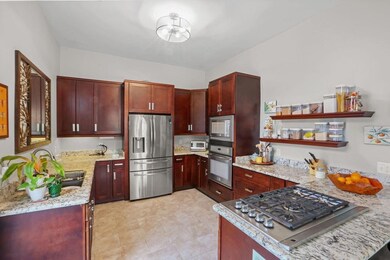 Kitchen with stainless steel appliances