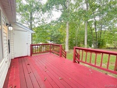 Wooden deck with a lawn