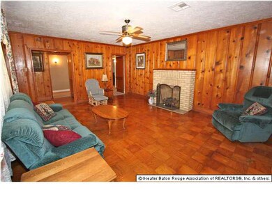 Living room with parquet wood floors