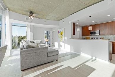 Living area is flooded with natural light