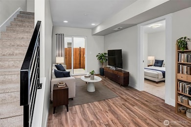 Ground floor living area. Virtually staged.