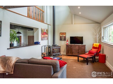 Vaulted living with wood stove