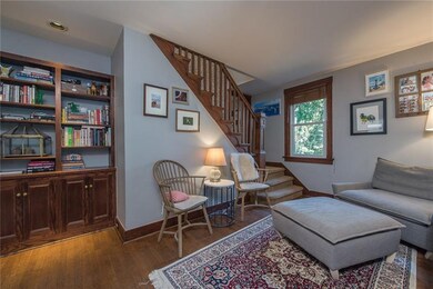 Hardwood floors and built in cabinetry