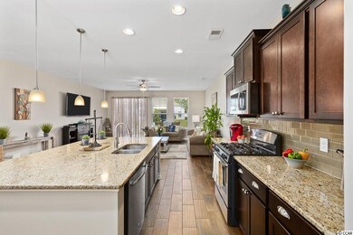 View from the Dining area and dry bar.  This home 