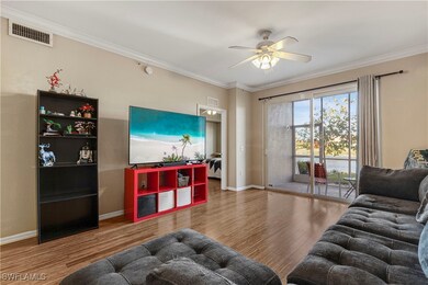 Living area with crown molding