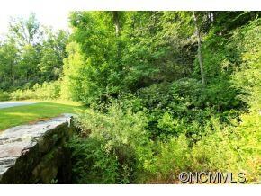 Creek runs under road from lot