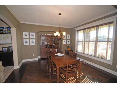 Dining Room w/Angled Hardwood Flooring w/Walnut Bo