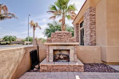 Stone Fireplace, Brick Paved Courtyard