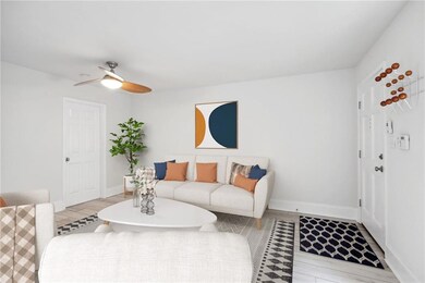 Living area virtually staged