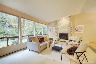 Living room with gas fireplace.