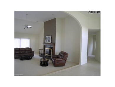 Arched entry to Great Room from front entry with c