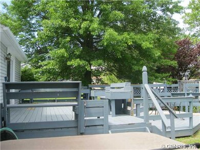 Deck. 2 tier deck with fresh paint plus patio.