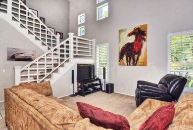 Soaring vaulted ceilings and abundant windows in t