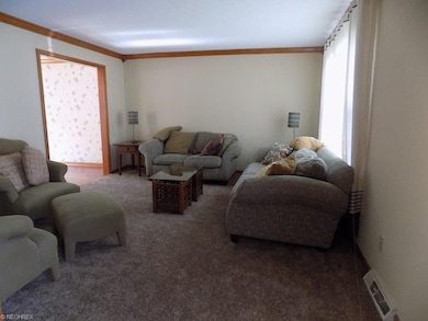 Living room , crown molding throughout