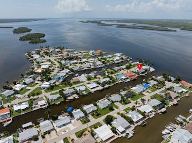 Drone / aerial view featuring a water view and a r
