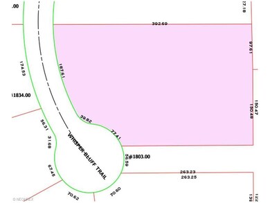 Map of lot that starts very level than gently slop