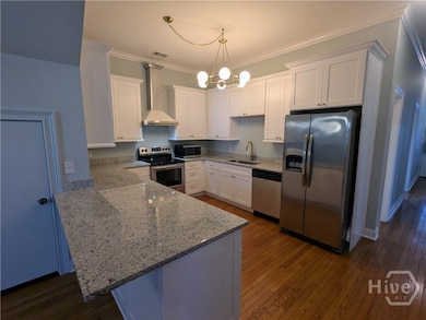 Granite countertops and shaker style cabinets