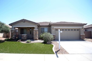 Front elevation with stone and turf