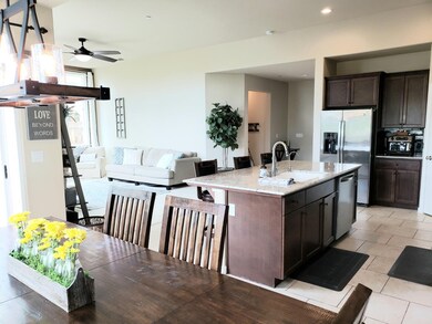 Open concept kitchen with island