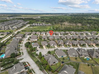 This is an aerial view featuring a mix of single-f