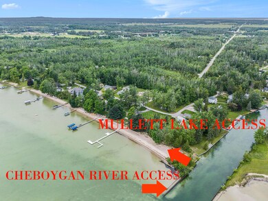 Access to both Mullett & Cheboygan River