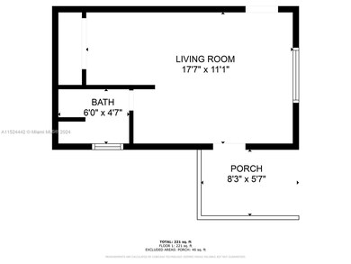 Floor plan for the 1/1