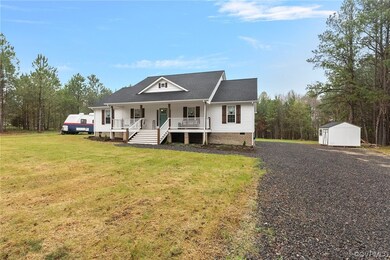Fresh gravel drive with parking area for your fami