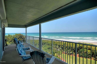 Spacious balcony over ocean