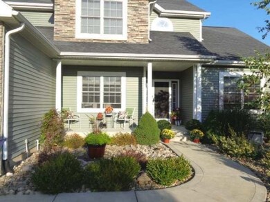 front door entry & landscaping