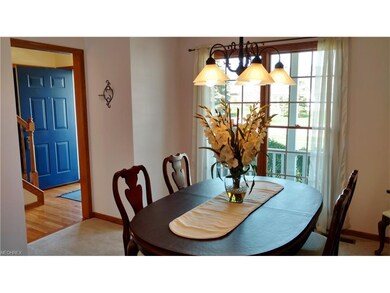 From the front foyer and the dining room, you can 