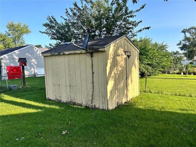 Good sized shed.