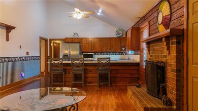 Kitchen and Family Room with Gas Fireplace