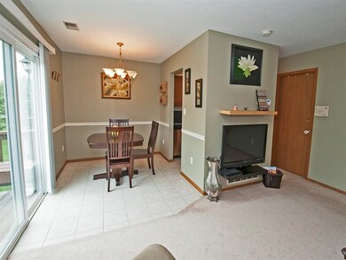 Open dining and living area