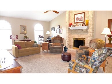 Spacious great room with vaulted ceilings and Pall