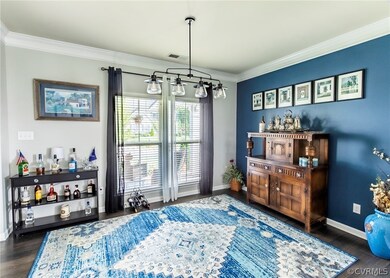 Living Room, Hardwood floors, Crown molding